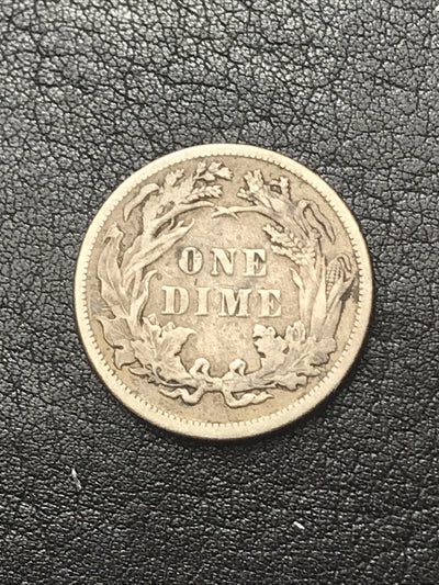 1883 Seated Liberty Silver Dime Personalised with Letter “W” (For Wife?) #9123
