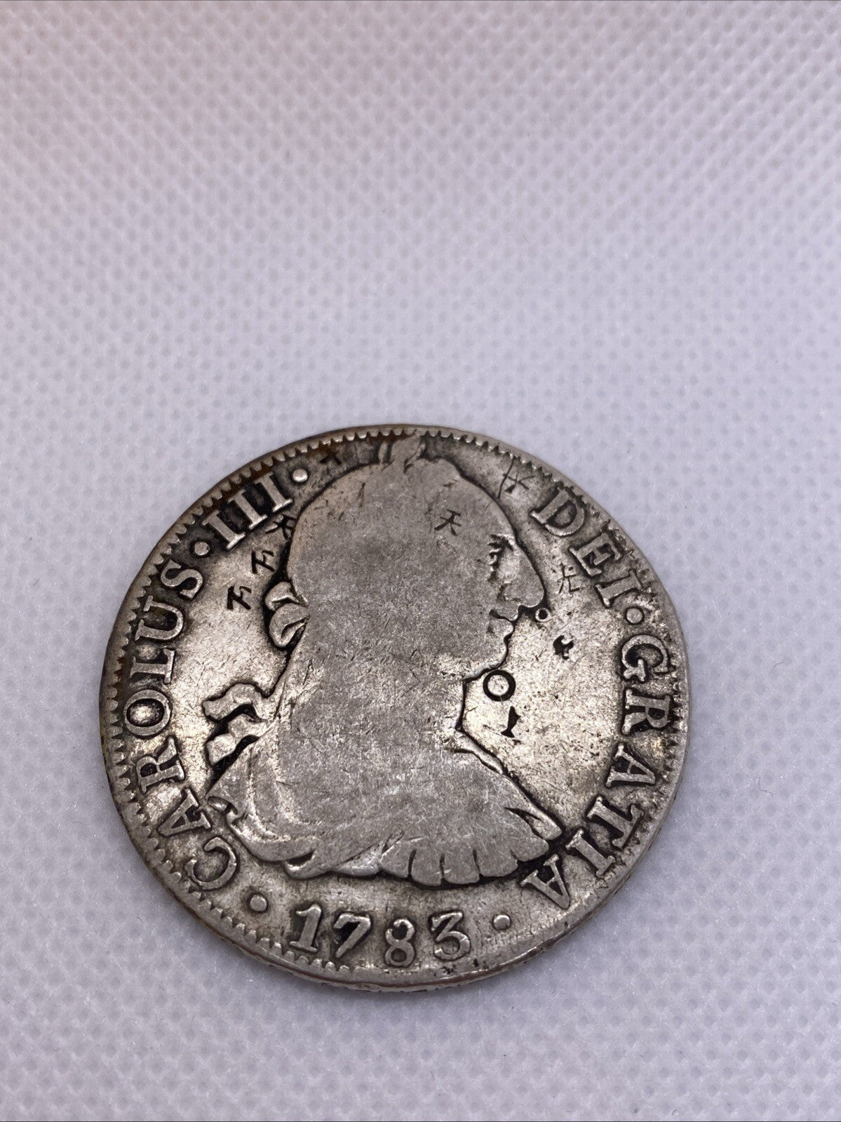 1783 Mexico Silver 8 Reales China Chopmarks Beautiful Silver Coin 2900-10