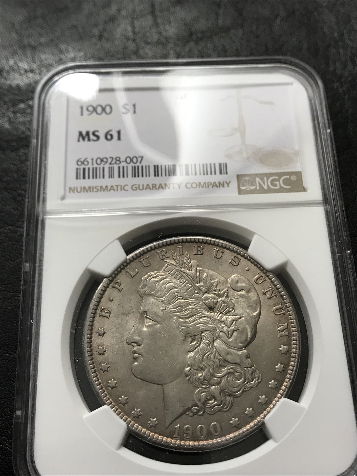 1900 Morgan Silver Dollar $1 NGC UNC MS 61 MS61 928-007