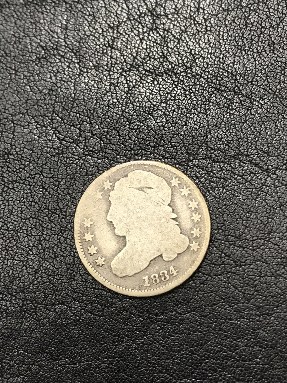 1834 Capped Bust Dime Silver 10c Coin JR-7 R-2 Small 4 Silver Coin #TY4267