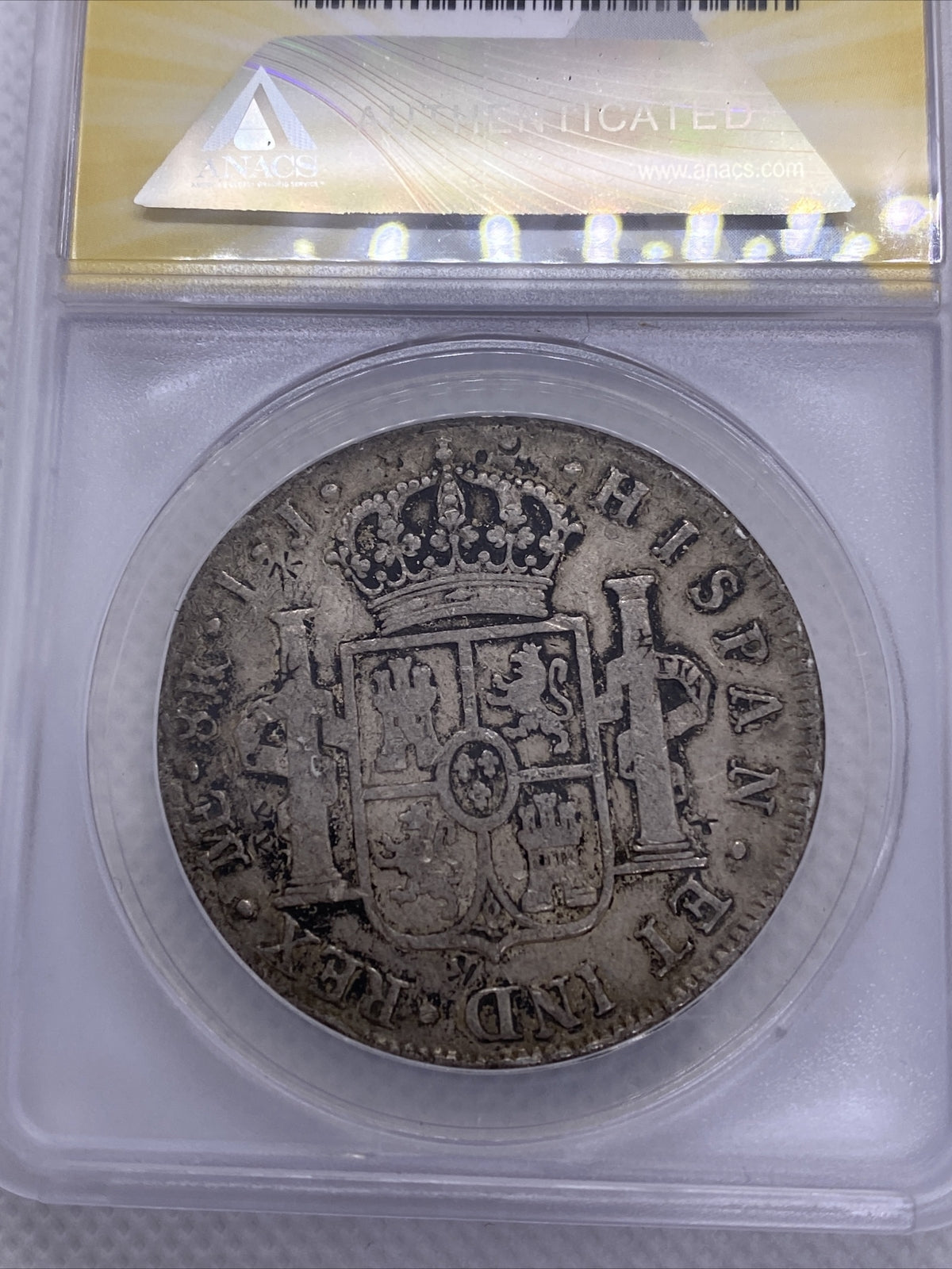 1797 8 Reales Lima Peru Spanish Colonial Anacs F15 Details Chop Marks Charles IV