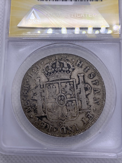 1797 8 Reales Lima Peru Spanish Colonial Anacs F15 Details Chop Marks Charles IV