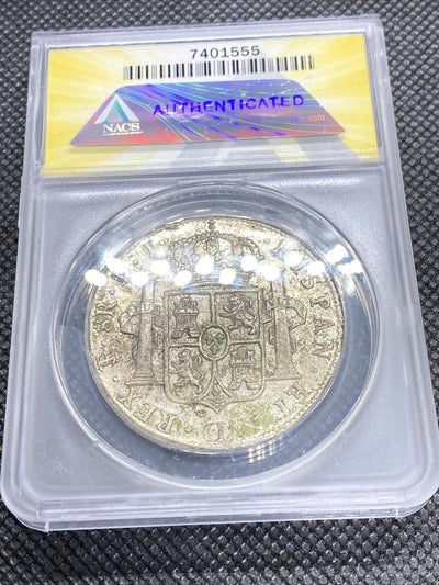 1819 PTS PJ Bolivia Silver 8R 8 Reales AU 55 Details Anacs Silver Potosi #555