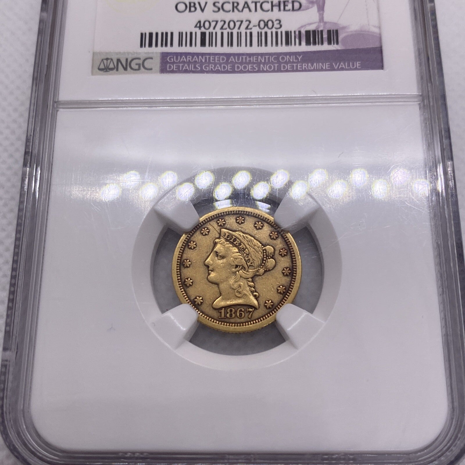 1867-S Liberty Gold $2.50 NGC XF Det Key Date RARE LOW MINTAGE LOW SURVIVAL RATE