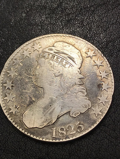 1825 Capped Bust Silver Half Dollar 50c Silver Coin O-108 R-3 #TR467