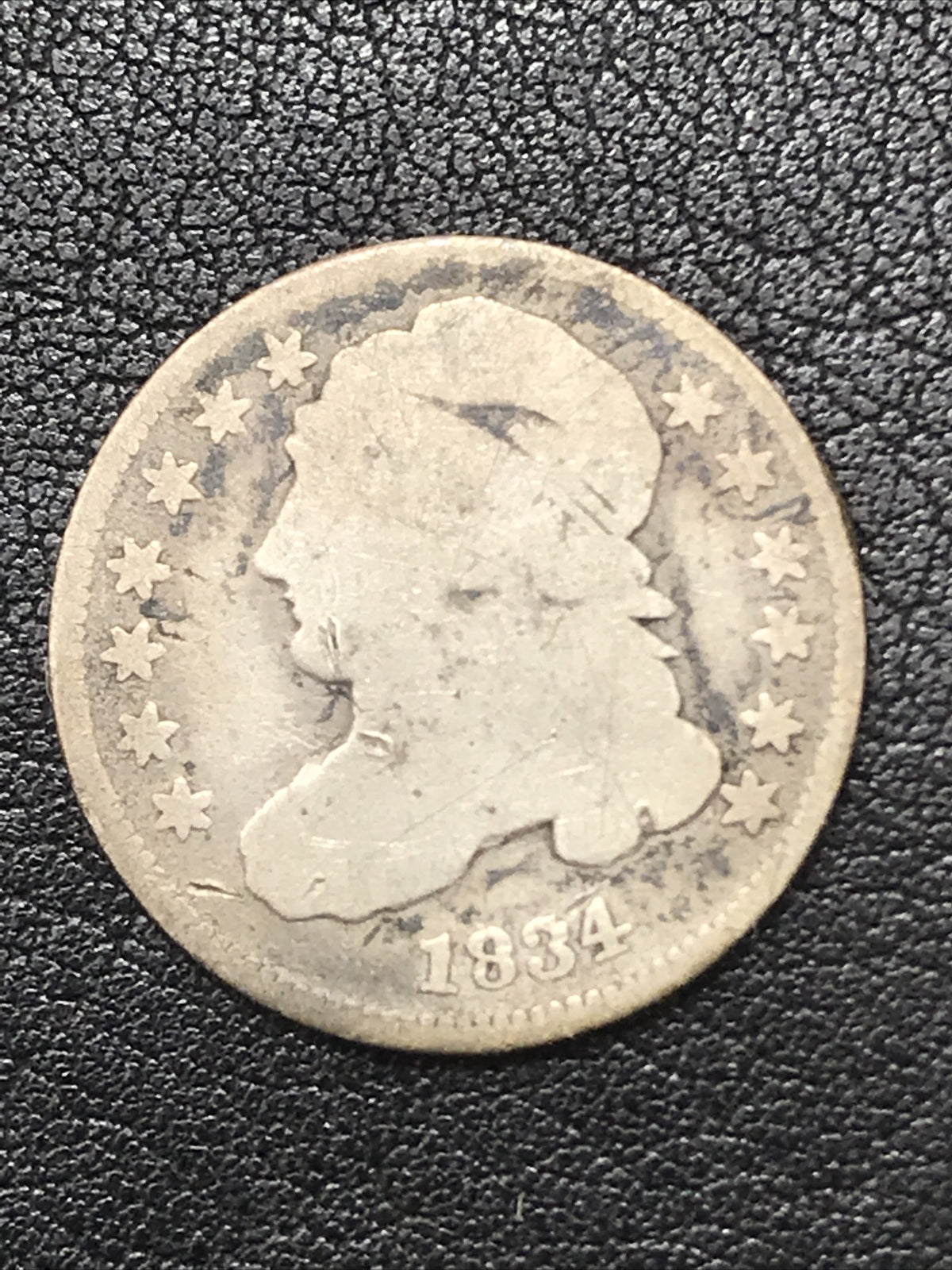 1834 Capped Bust Dime Silver 10c Coin JR-1 R-1 #12496