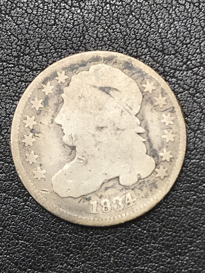 1834 Capped Bust Dime Silver 10c Coin JR-1 R-1 #12496