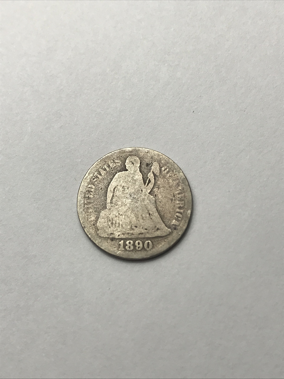 1890 Seated Liberty Dime Silver 90% Coin #UL67