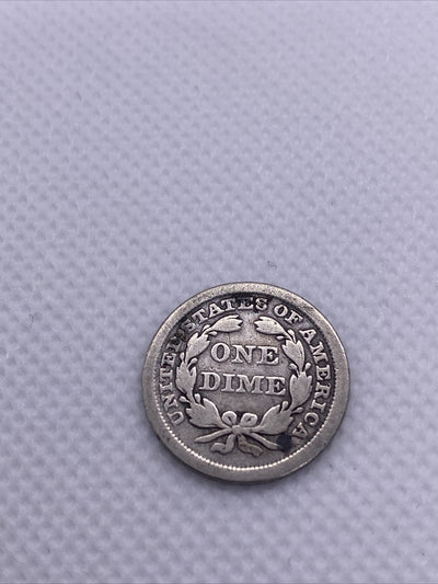 1857 Seated Liberty Dime Ten Cents Silver 10c Coin Great Looking #72325
