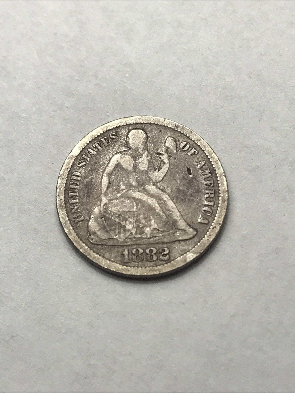 1882 Seated Liberty Dime Silver 90% Coin #YY1882