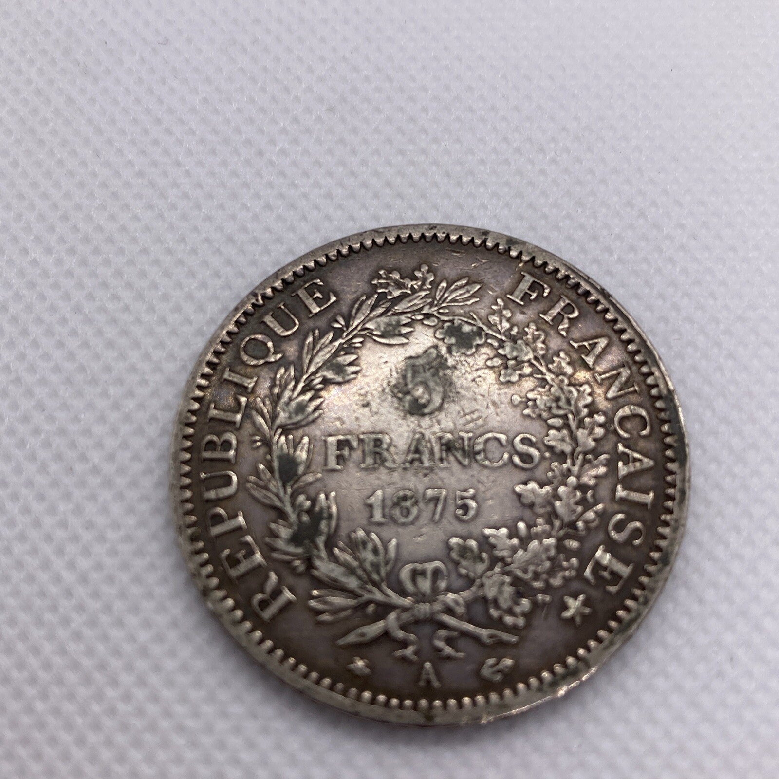 🇫🇷 France 5 francs 1875 1875-A  KM-820 KM-820.1  Silver Coin #9234