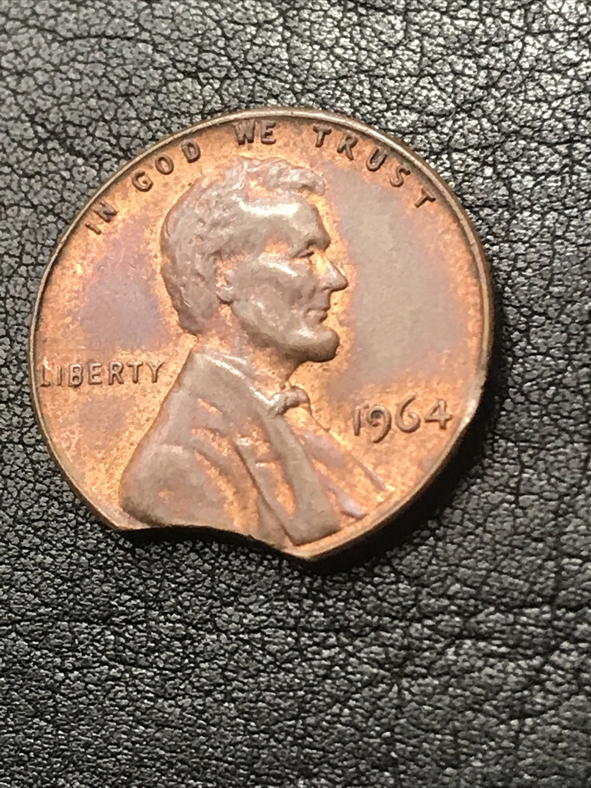 1964 Lincoln Cent Clipped Planchet Mint Error