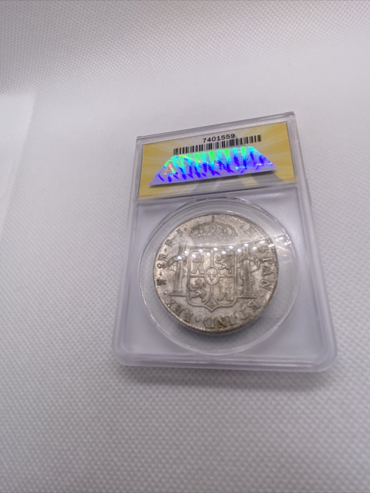 1818 PTS PJ Bolivia Silver 8R 8 Reales AU 50 Anacs Silver Potosi Mint #559