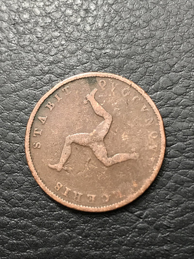 1839 1/2 Penny Low Mintage Rare Coin KM# 13 Isle of Man Victoria Dei Gratia #183