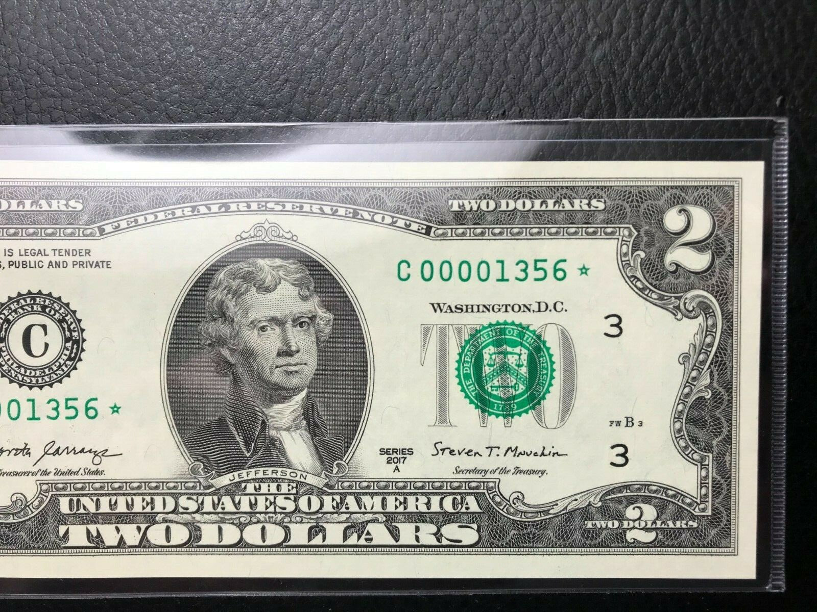 $2 Rare Uncirculated Low FOUR (4) Digits  ⭐️ STAR NOTE ⭐ 1356*