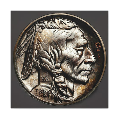 Buffalo Nickel Canvas Buffalo Nickel Coin Unique Rare Buffalo Nickel Canvas LOOK