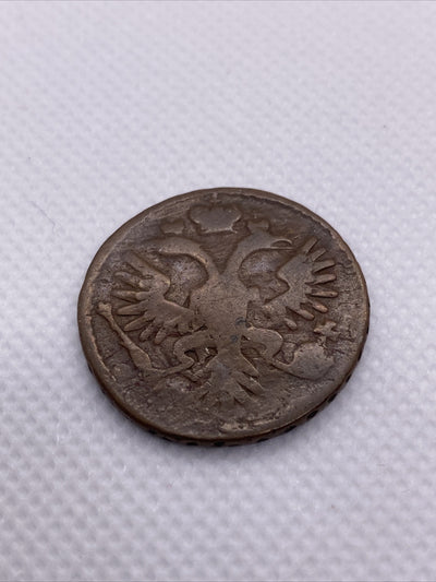 1734 Denga Russian Imperial Copper Coin  Denga