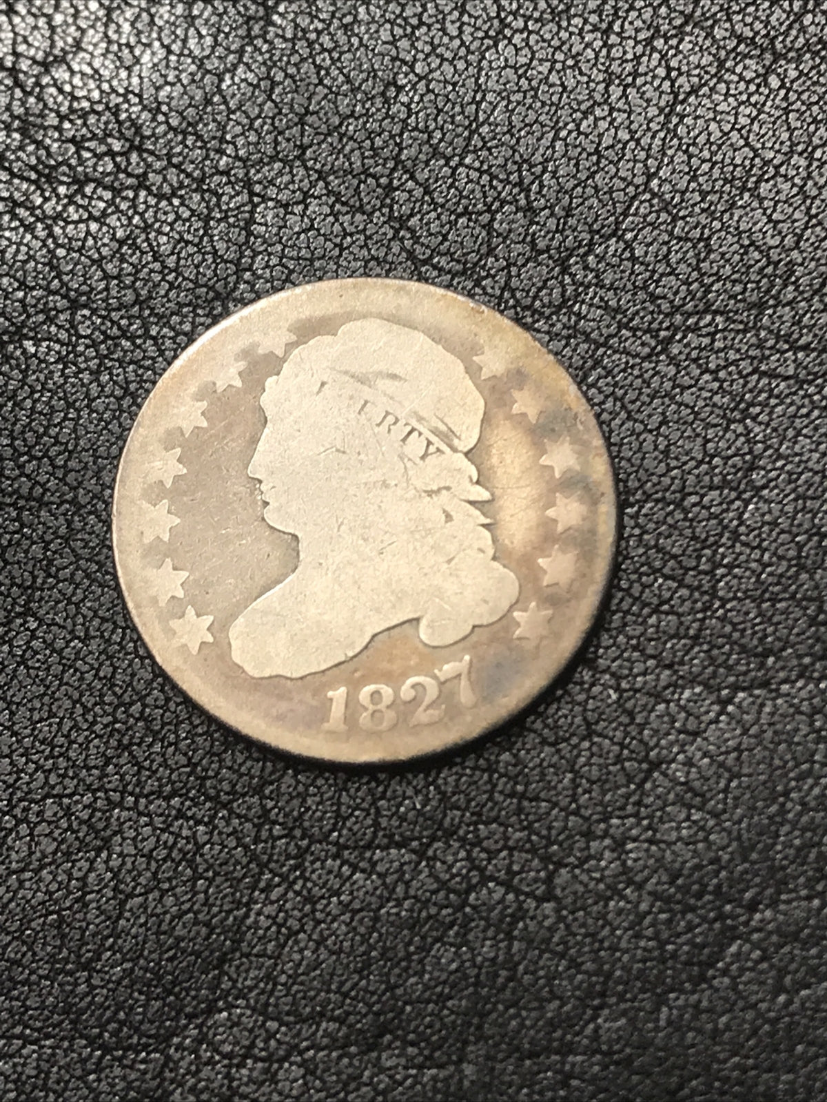 1827 10c Capped Bust Silver Dime JR-6 R-2 RARE #WW827