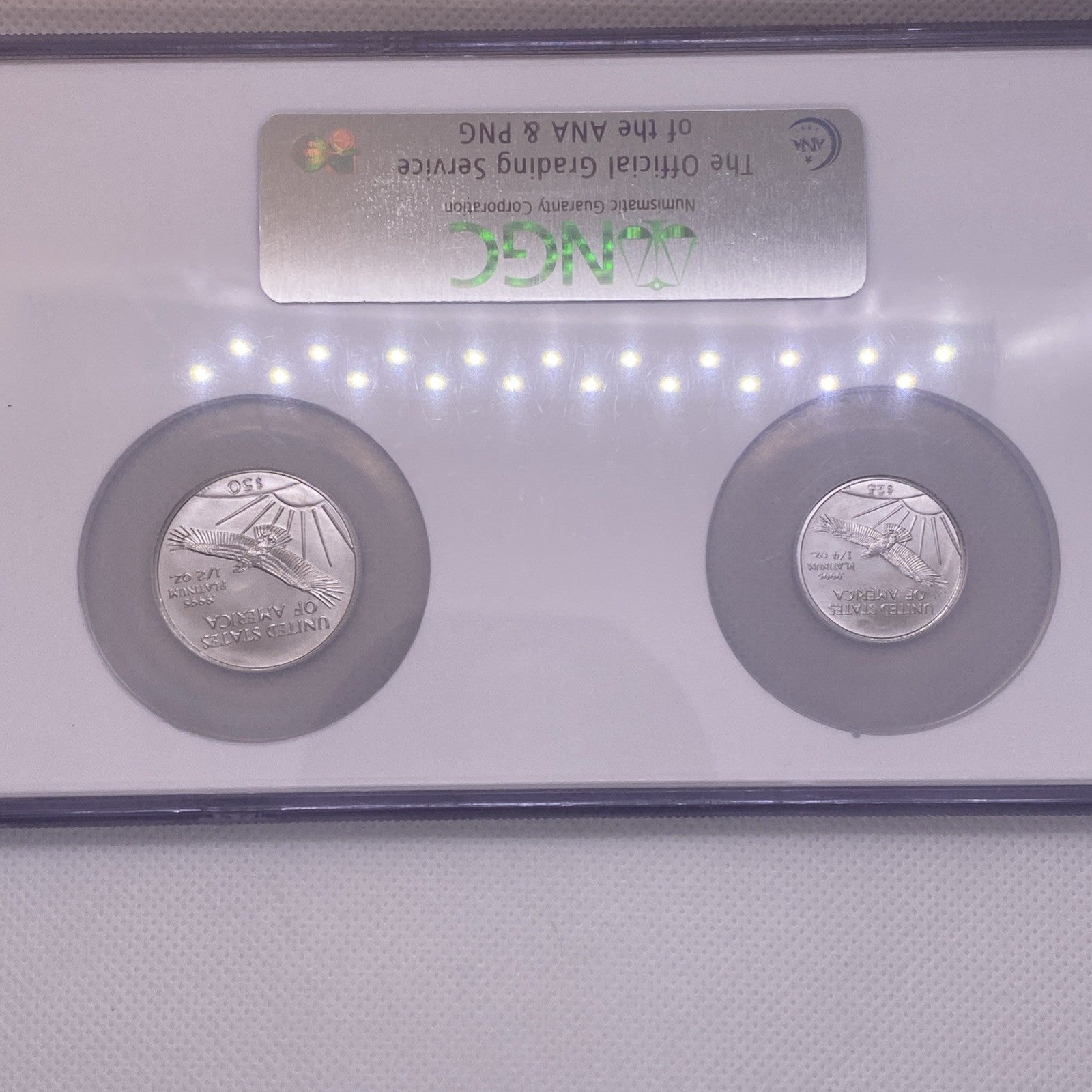 2006 Platinum Eagles, NGC MS 69 Early Releases 2 Coins Set 1/4 & 1/2  Unique Set