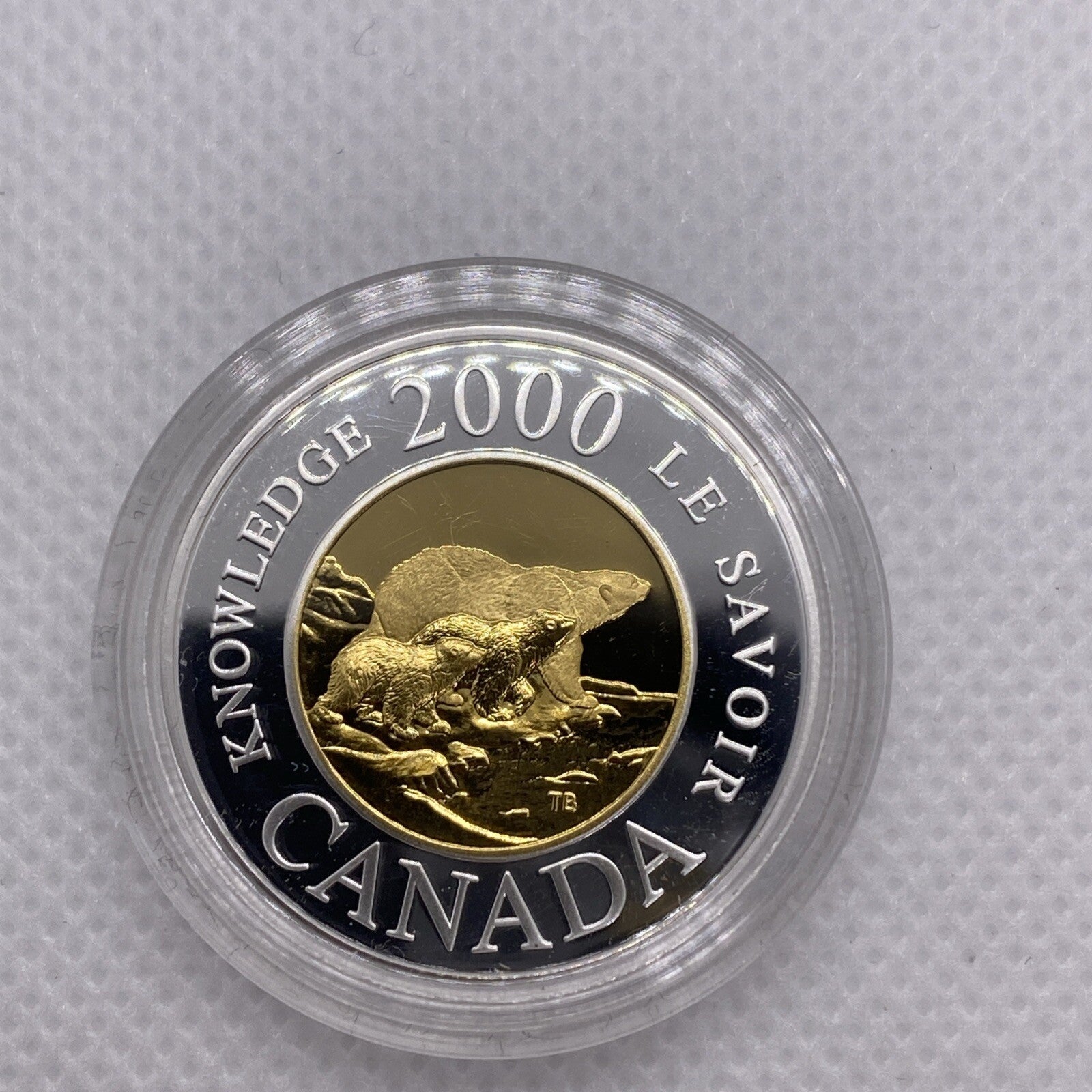 2000 Canada Rare Silver Proof Knowledge $2 Canadian Coin