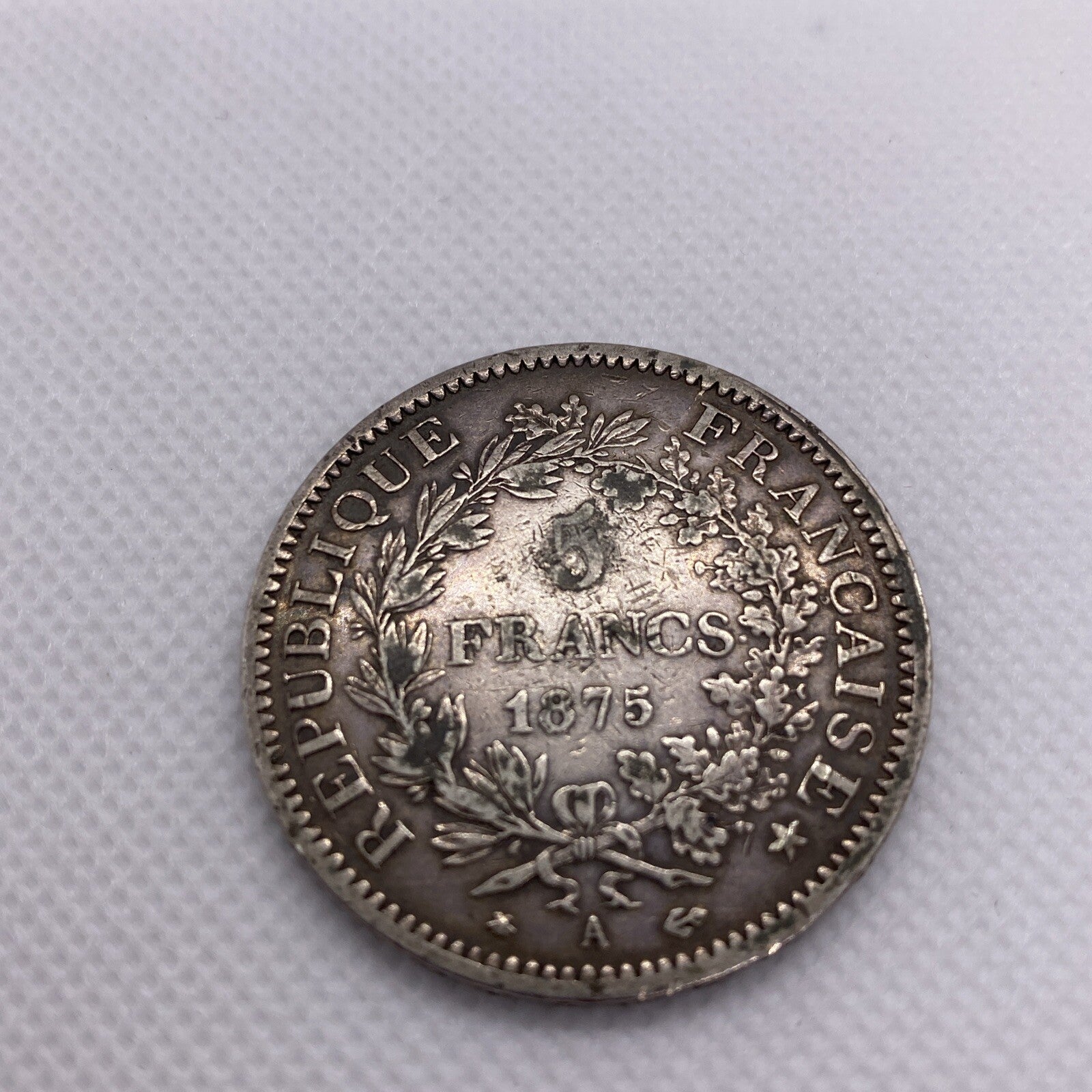 🇫🇷 France 5 francs 1875 1875-A  KM-820 KM-820.1  Silver Coin #9234