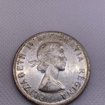 1958 CANADIAN SILVER DOLLAR CANADA SILVER COIN #3590-10