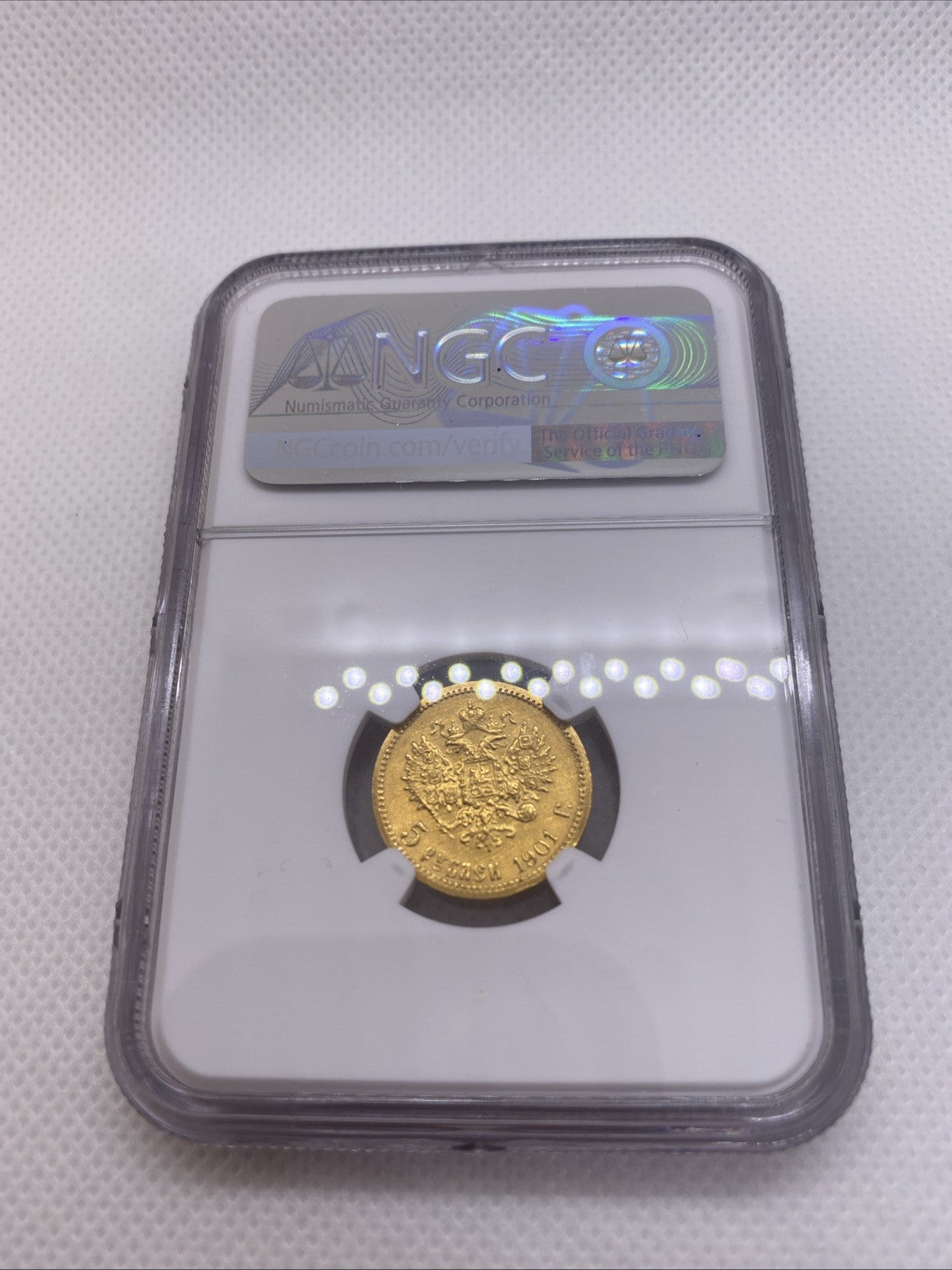 1901 5 Rubles NGC AU Details Beautiful Coin
