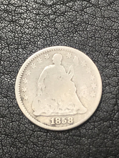 1858 Seated Liberty Half Dime H10 5C Silver Coin #56755
