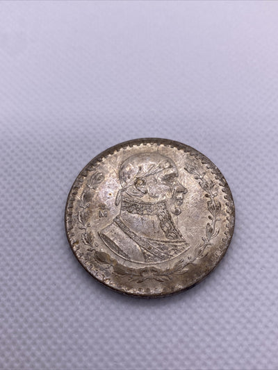 1962 MEXICO UN Peso One Peso Silver w/ Morelos Mexican Silver Coin