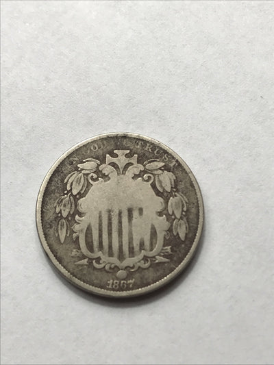 1867 Shield Nickel Great Beautiful Coin #YY67