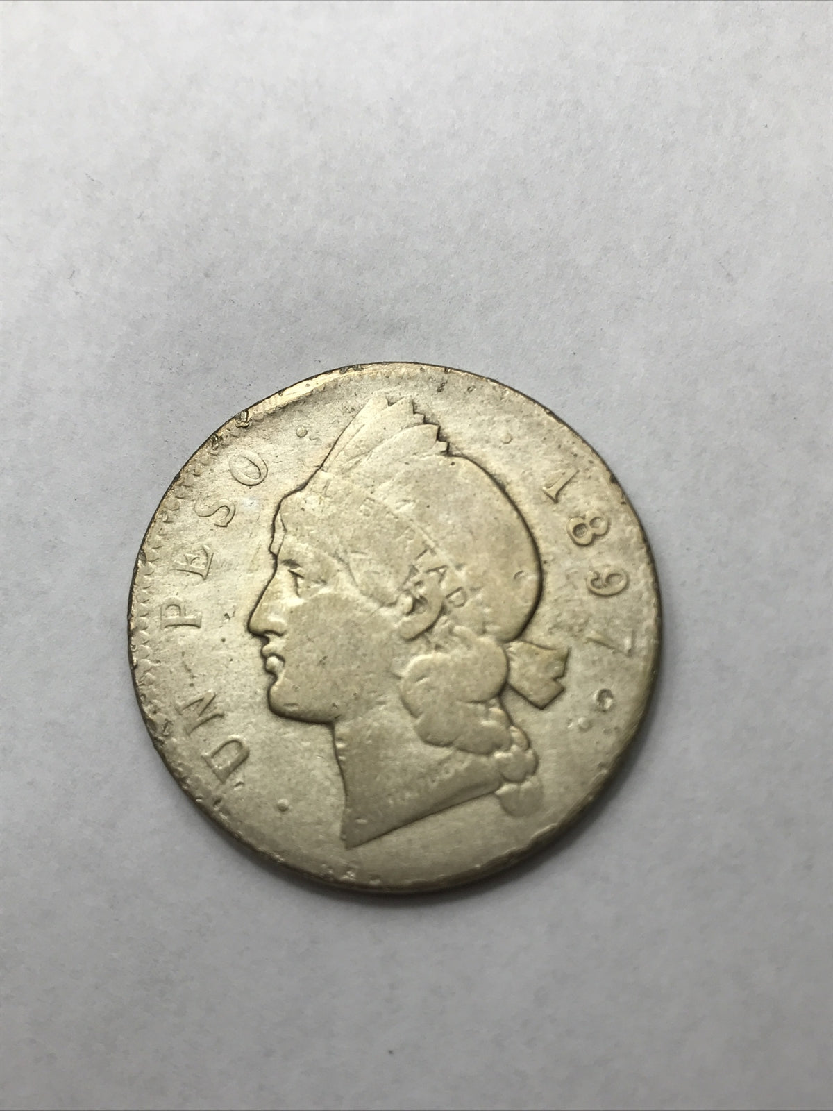 1897A 1 Peso Silver Crown One Peso Dominican Republic Silver
