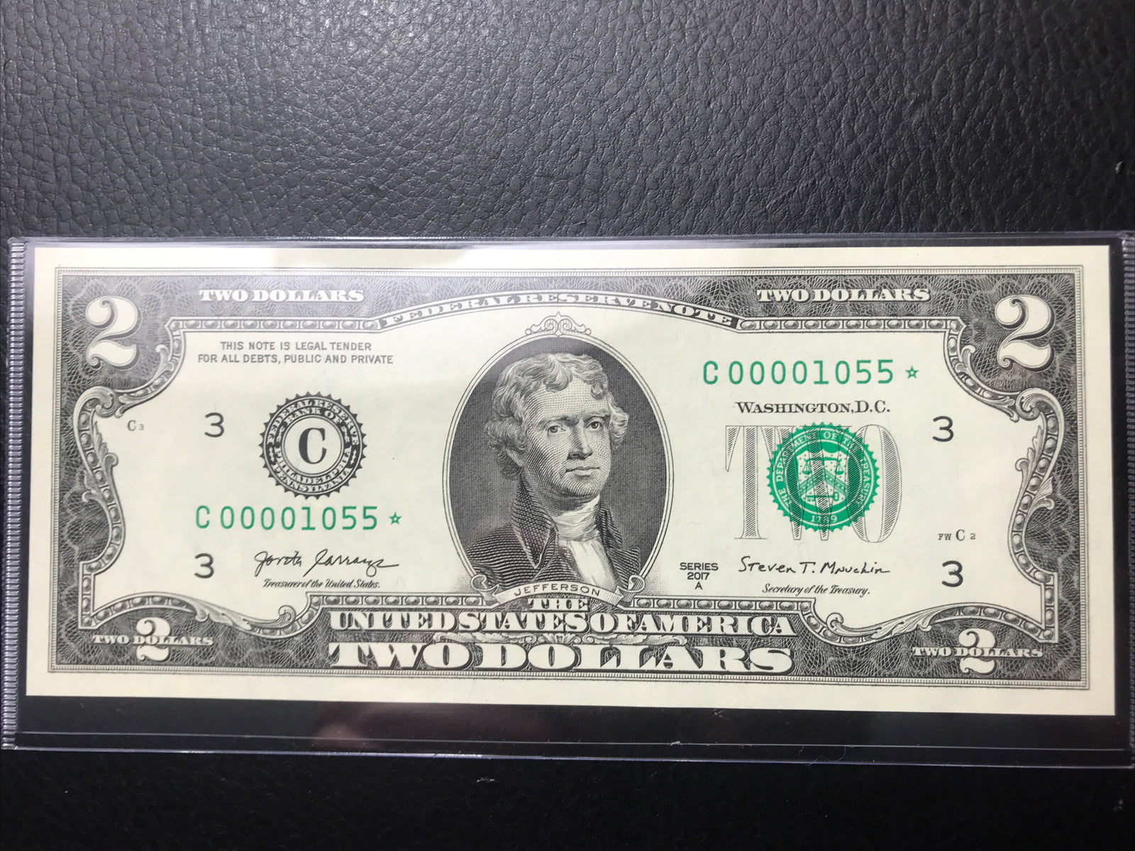 $2 Rare Uncirculated Low FOUR (4) Digits  ⭐️ STAR NOTE ⭐ 1055*