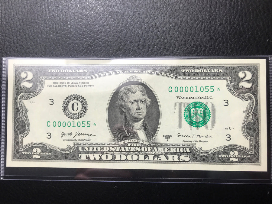 $2 Rare Uncirculated Low FOUR (4) Digits  ⭐️ STAR NOTE ⭐ 1055* 