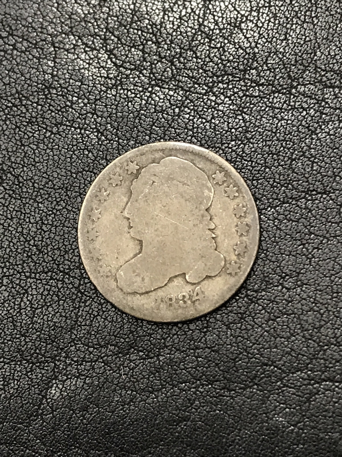 1834 Capped Bust Dime Silver 10c Coin JR-5 R-1 Large 4 #YG833