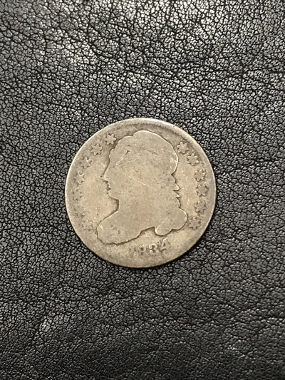 1834 Capped Bust Dime Silver 10c Coin JR-5 R-1 Large 4 #YG833