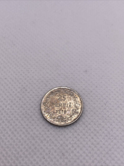 1916 S 25 Pennia Silver Finland Silver Coin Beautiful #736-10