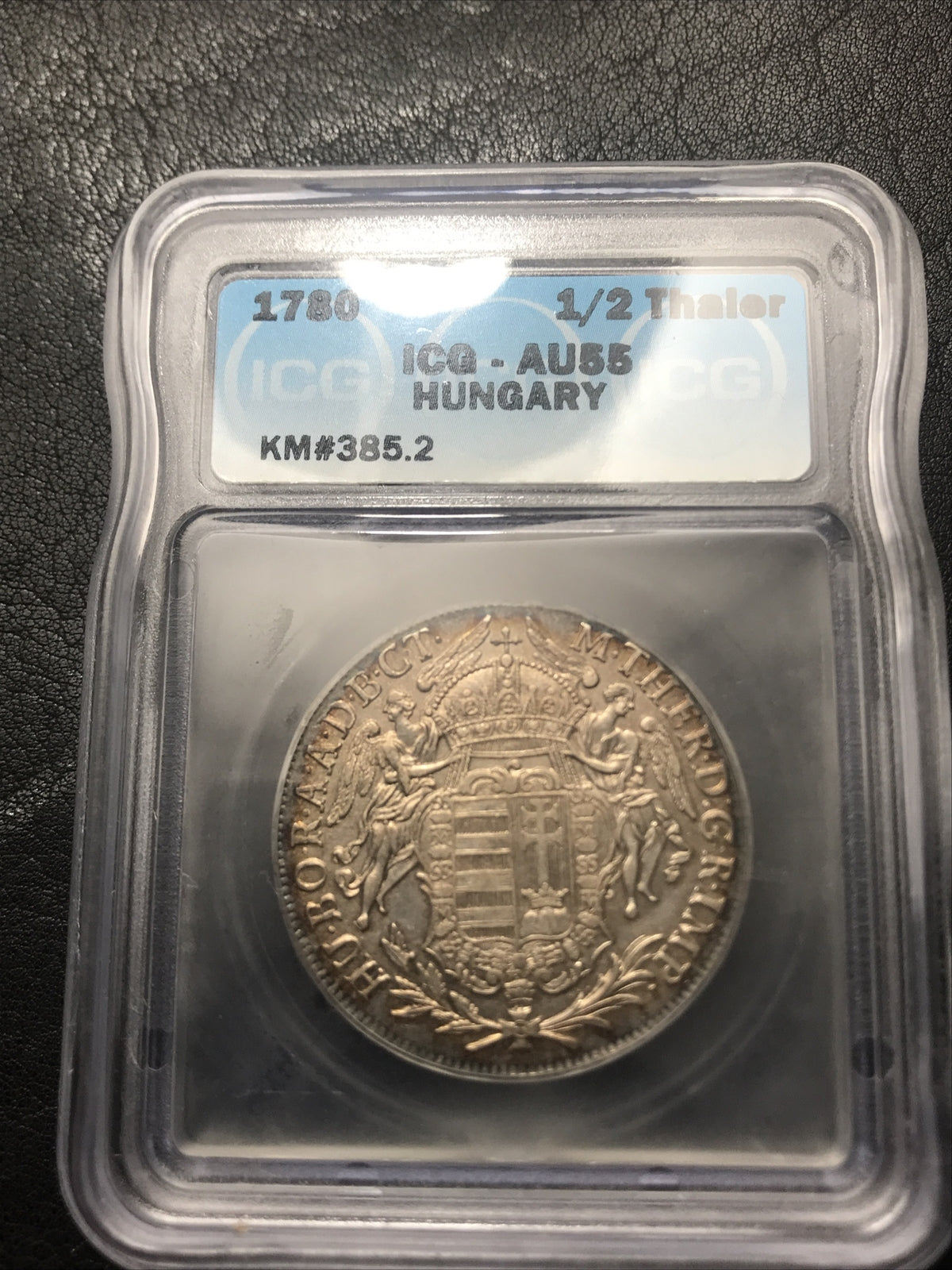 1780 B 1/2 Thaler Half Thaler Hungary ICG AU55 Silver Coin RARE