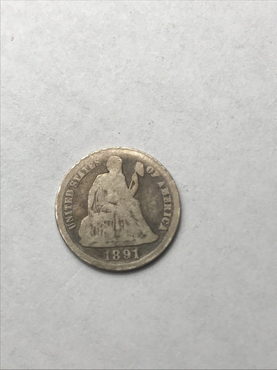 1891 S Seated Liberty Dime 10c 90% Silver Great Coin #YY91S