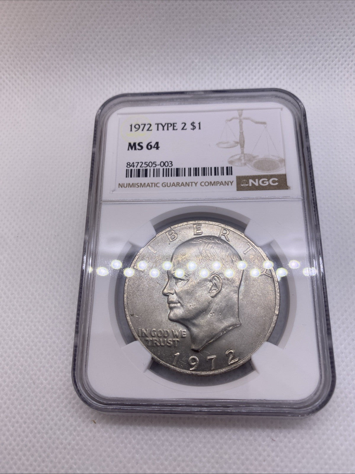 1972 EISENHOWER $1 TYPE 2 NGC MS64 TYPE II - IKE Dollar Rare High Grade