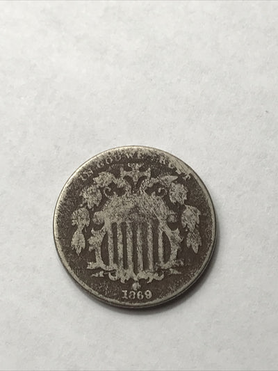 1869 Shield Nickel Great Beautiful Coin #UU69