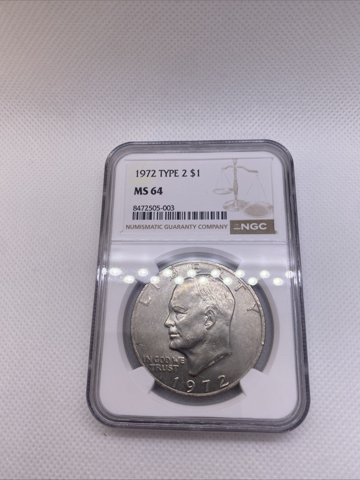 1972 EISENHOWER $1 TYPE 2 NGC MS64 TYPE II - IKE Dollar Rare High Grade