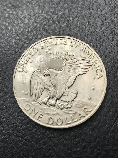 1972 Eisenhower Ike Dollar $1 Mint Error Obverse Struck Through