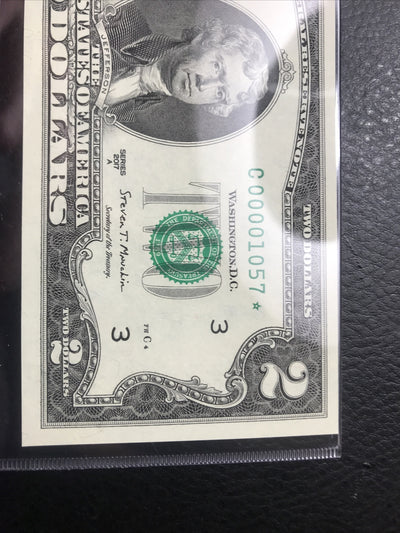 $2 Rare Uncirculated Low FOUR (4) Digits  ⭐️ STAR NOTE ⭐ 1057*