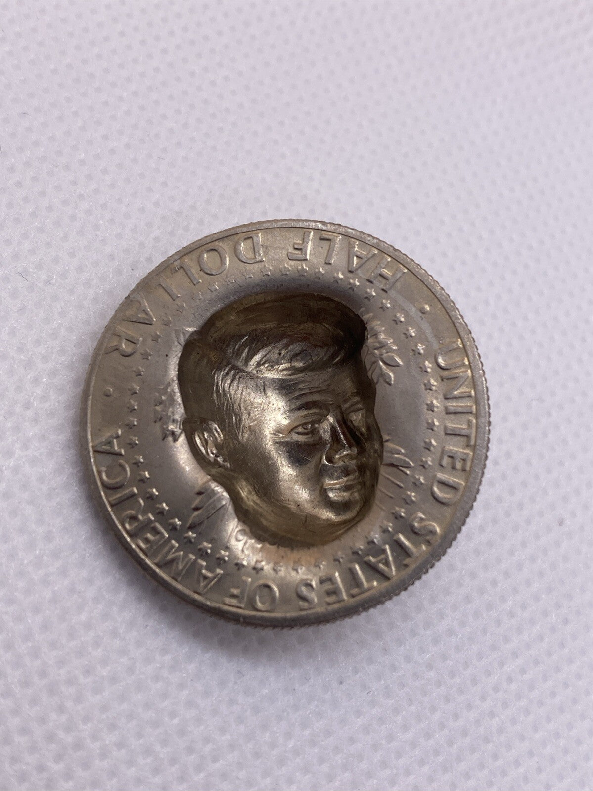 1974 Kennedy Half Dollar 3-D Pop Out Repousse Coin #4569-10
