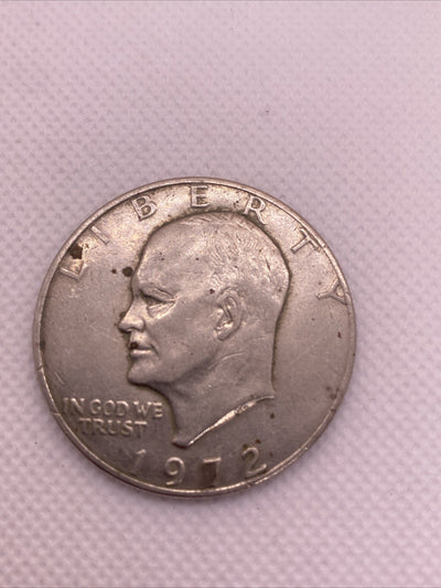 1972 Type 2 Variety $1 Eishenhower Clad Ike Dollar Coin Type 2 IKE Dollar