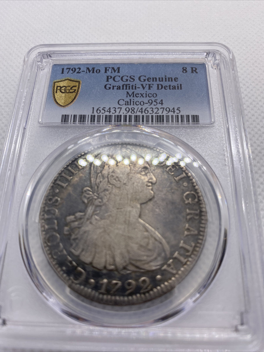 1792 Mo-FM 8 Reales PCGS VF Details Mexico Calico-954 Silver Mexican Coin #7945