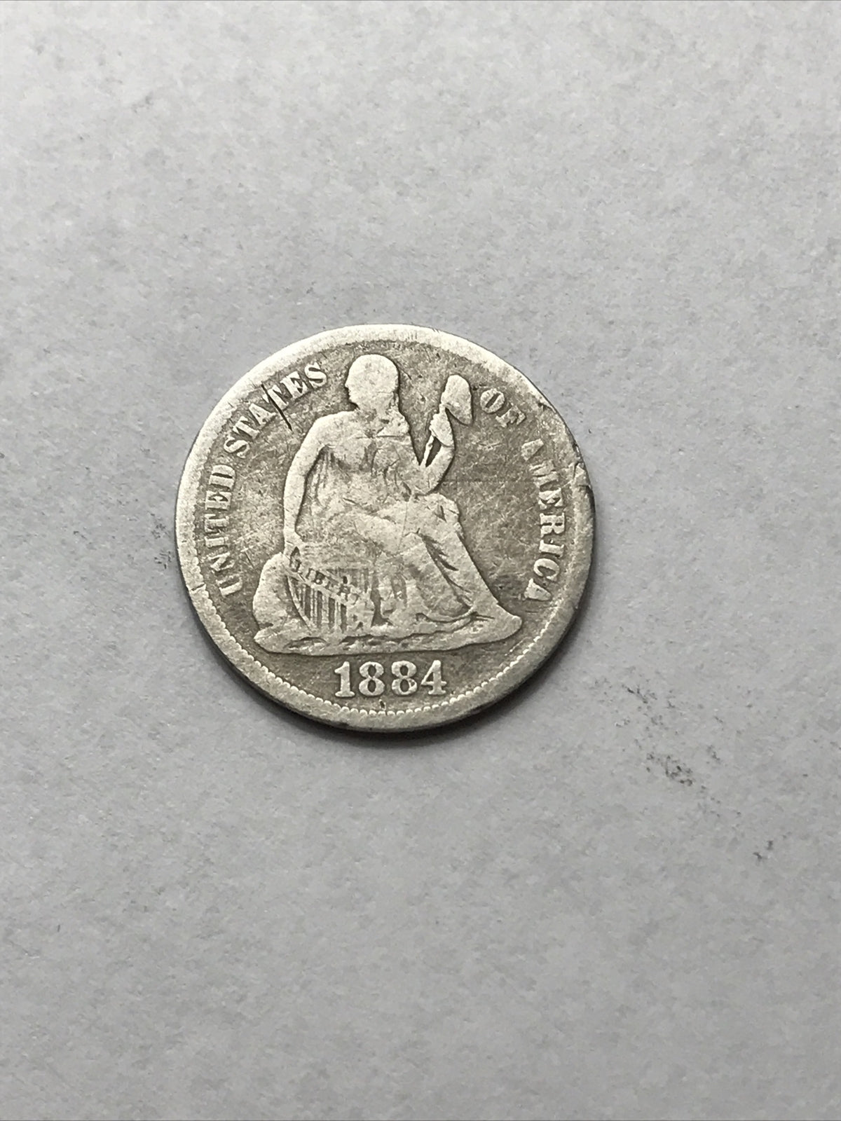 1884 Seated Liberty Dime Silver 90% Coin #RR84