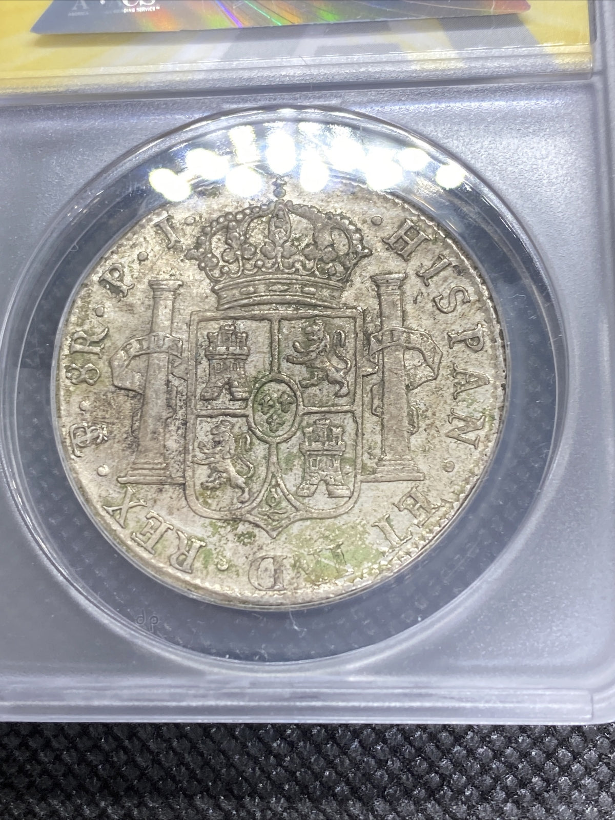 1819 PTS PJ Bolivia Silver 8R 8 Reales AU 55 Details Anacs Silver Potosi #555