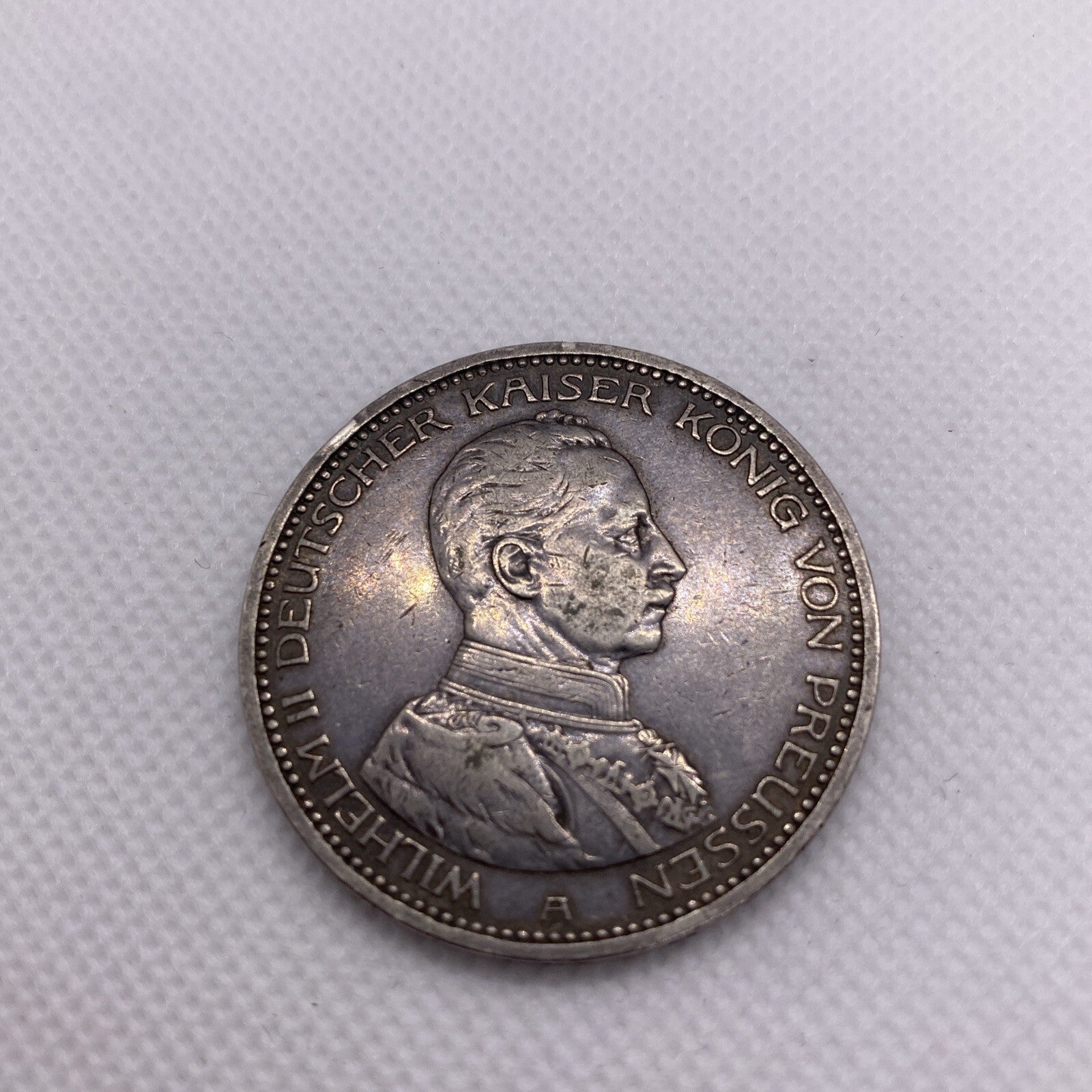 1913-A German States Prussia 5 Mark Silver Coin #48839