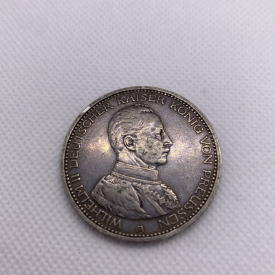 1913-A German States Prussia 5 Mark Silver Coin #48839